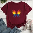 Color Butterfly Fashion Print Ladies Loose Casual TShirtpicture42
